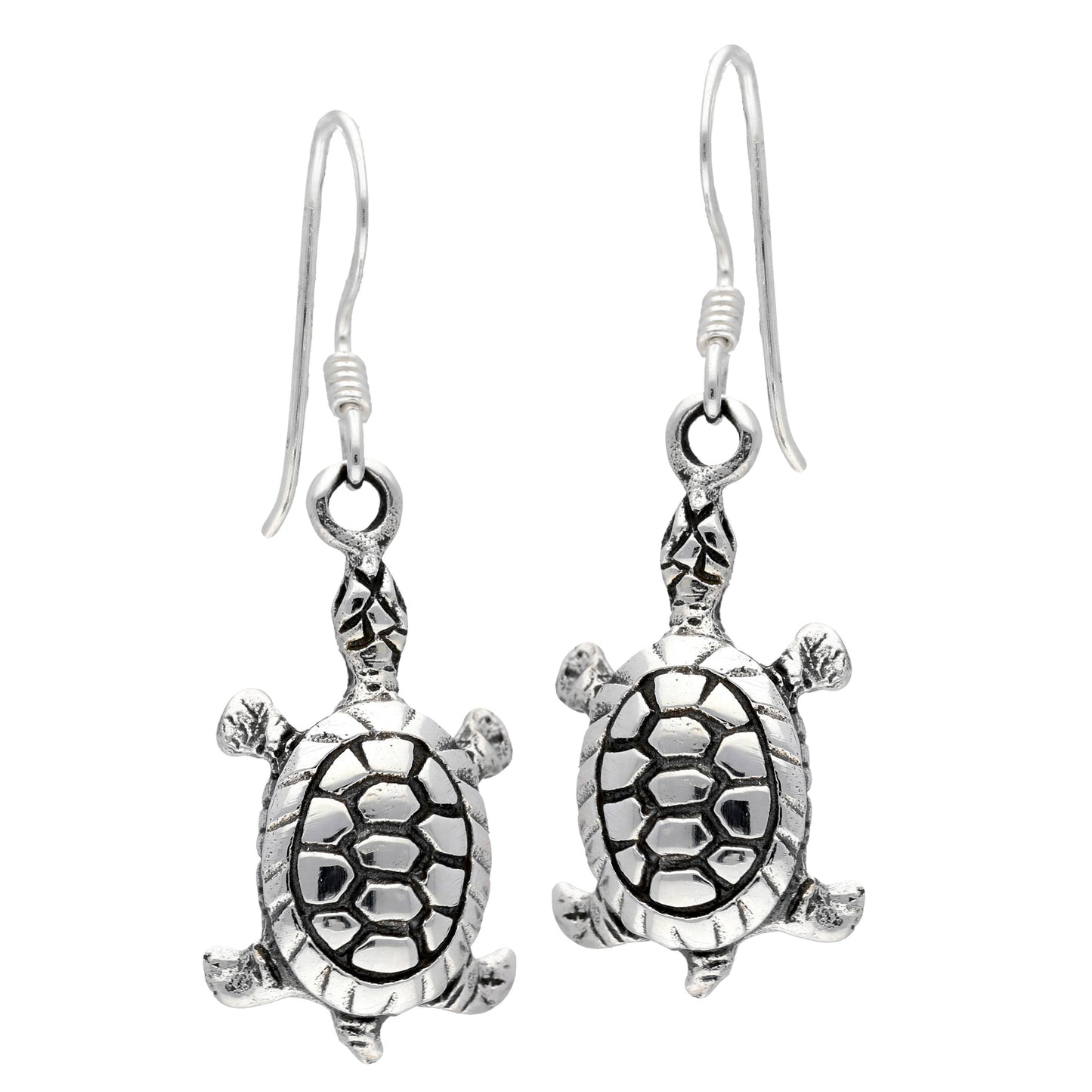 New Sterling Silver Turtle or Tortoise Hook Earrings - Silver Insanity