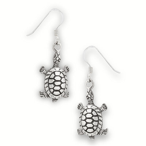New Sterling Silver Turtle or Tortoise Hook Earrings - Silver Insanity