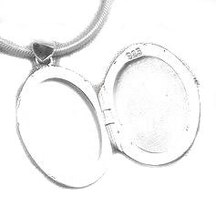 Small Sterling Silver Plain Oval Locket Charm Pendant - Silver Insanity