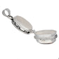 Oval Amber or Blue Lapis Gemstone Sterling Silver Poison Locket Pill Box Pendant - Silver Insanity