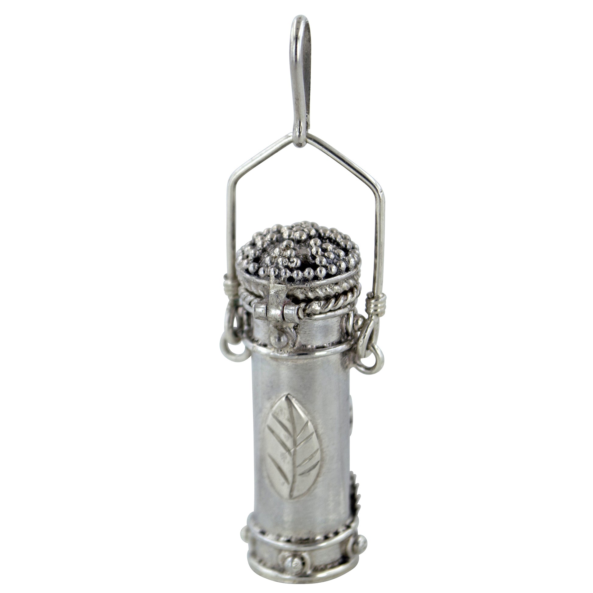 Tall Sterling Silver Moonstone, Amethyst, Garnet, or Peridot Poison Bottle Pillbox Urn Pendant - Silver Insanity