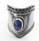 Sterling Silver Medieval BLUE LAPIS Armor Ring - Silver Insanity
