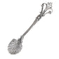 New Ornate or Fancy Seashell Sterling Silver Salt Spoon - Silver Insanity