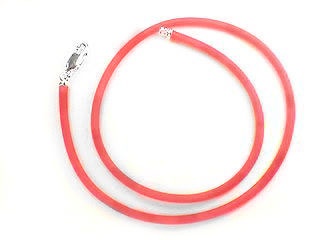 Rubber Cord ~ Sterling Silver Necklace