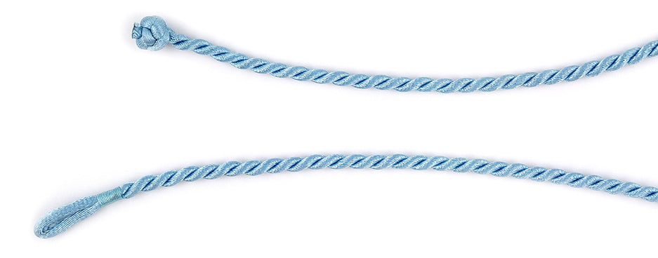 Sky Blue Synthetic Faux Silk Rope Cord 17 Necklace – Silver Insanity