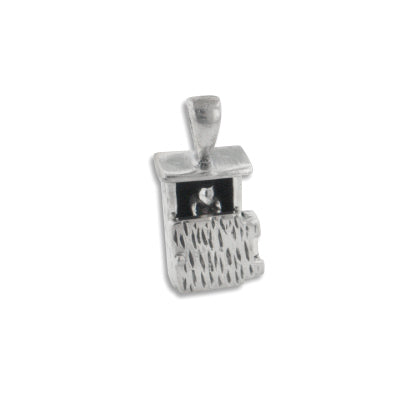 Sterling Silver 3D Moveable OUTHOUSE Charm Pendant - Silver Insanity