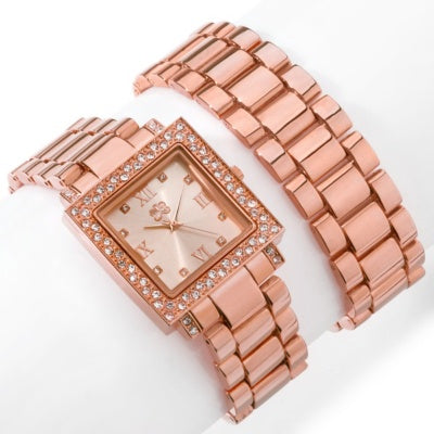 Rosetone Curations with Stefani Greenfield Wrap Watch and Bracelet Set - Silver Insanity