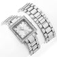 Silvertone Curations with Stefani Greenfield Wrap Watch and Bracelet Set - Silver Insanity