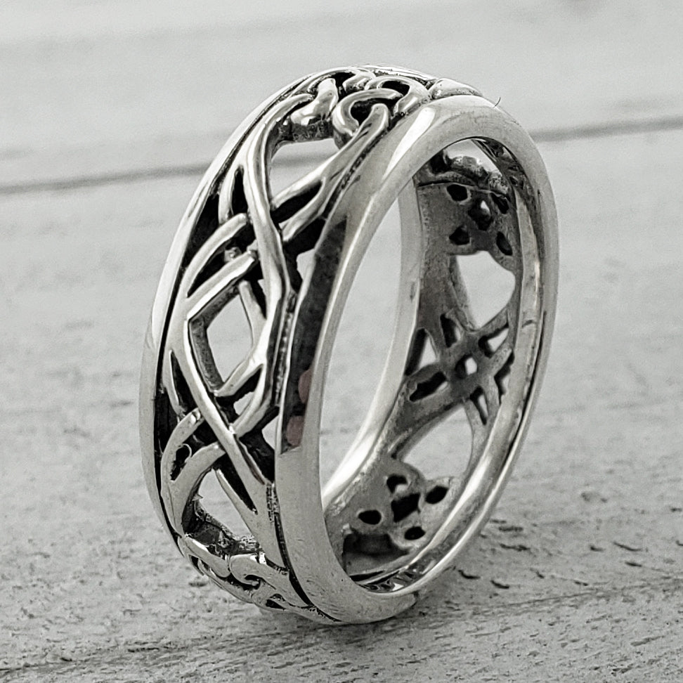 Open Celtic X-Knot Band Ring