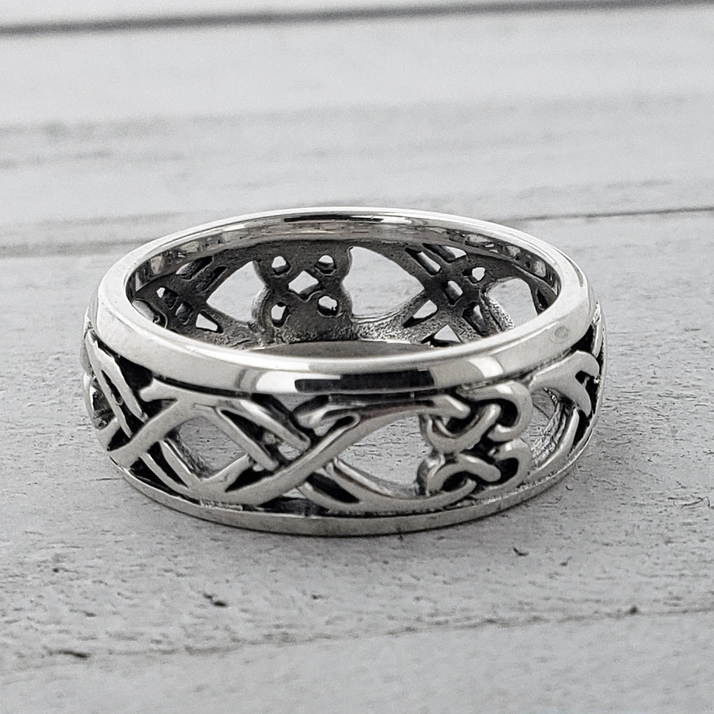 Open Celtic X-Knot Band Ring