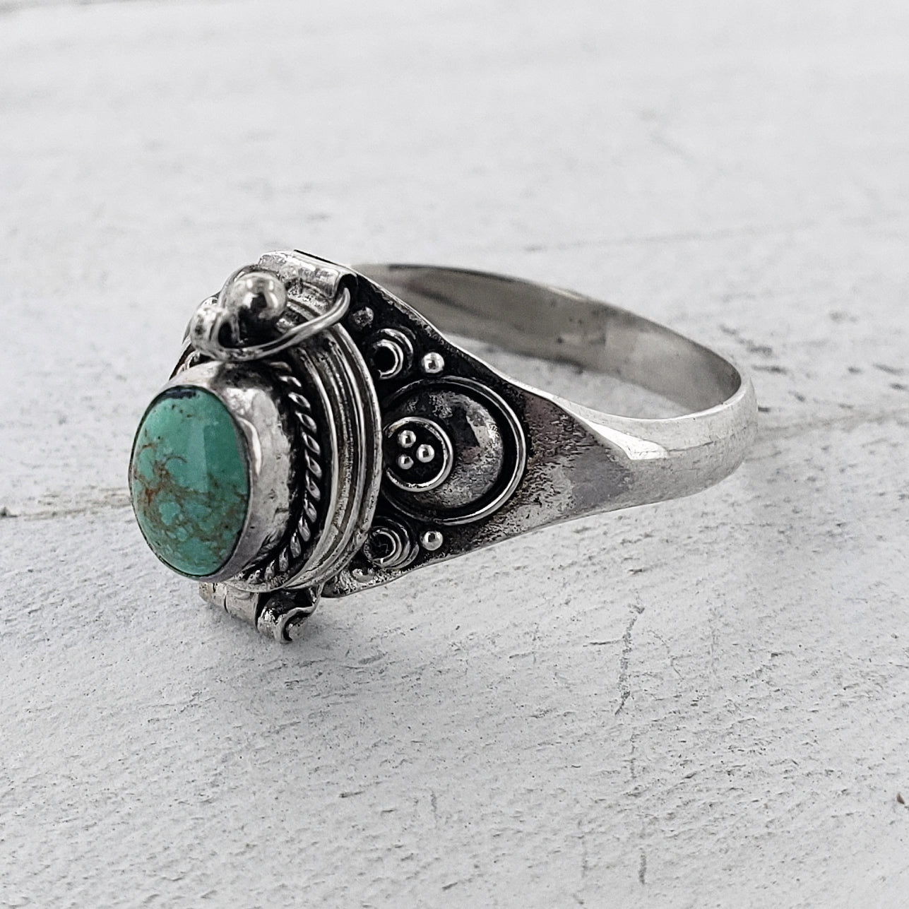 Sterling Silver Turquoise Poison Ring wholesale jewelry