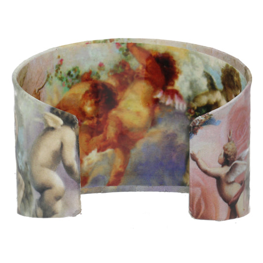 Heavenly Cherub - Angel Cuff Wide Paper and Metal Bracelet - Silver Insanity