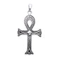 Sterling Silver Vampires Blood Cross ANKH Charm Pendant - Silver Insanity