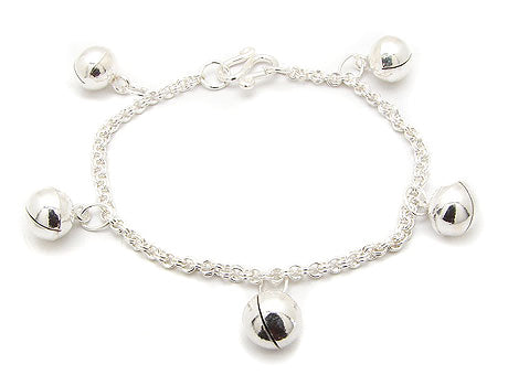 Toddler or Childs Sterling Silver  Jingle Bell Chain Bracelet - Silver Insanity