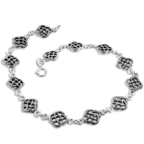 Heavy Antiqued Celtic Knot Sterling Silver 9.5" Anklet - Silver Insanity
