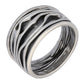 Wrinkled Unique Crushed Can Wide Armor Band Sterling Silver Ring - Silver Insanity