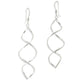 Long Twisted Spiral Icicle Anti-Tarnish Sterling Silver Hook Earrings - Silver Insanity
