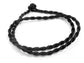 Black Synthetic Faux Silk Rope Cord 17" Necklace - Silver Insanity