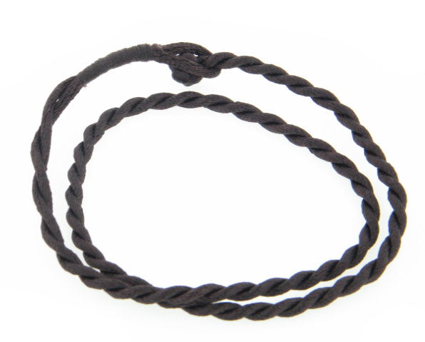 Dark Brown Synthetic Faux Silk Rope Cord 17" Necklace - Silver Insanity
