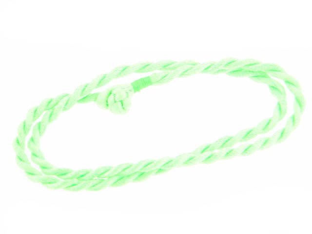 Bright Neon Lime Green Faux Silk Rope Cord 17" Necklace - Silver Insanity