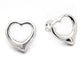 Curved Puffed Heart Earrings Post Studs in Sterling Silver - Silver Insanity