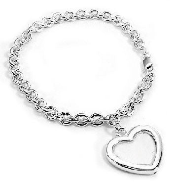 Sterling Silver Picture Frame or Locket Photo Holder on Charm Chain Bracelet - Silver Insanity