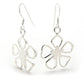 Dangling Open 5-Petal Sterling Silver Flower Hook Earrings - Silver Insanity