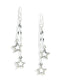 Sterling Silver Twisted Bar Stick and Star Drop Earrings - Silver Insanity