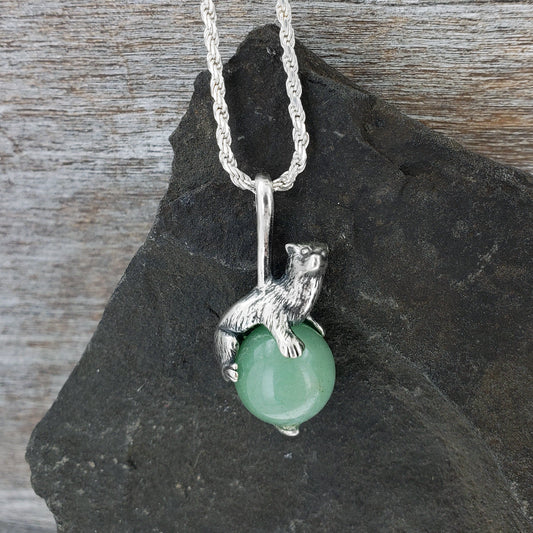 Curious Ferret Pendant by Wildstone | Sterling Silver