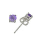 5mm Amethyst Genuine Round Sterling Silver Studs Post Earrings - Silver Insanity
