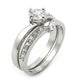 Sterling Silver Solitaire Wedding Ring Band Set - Silver Insanity