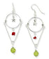 Hoop and Star Green Crystal Sterling Silver Earrings - Silver Insanity