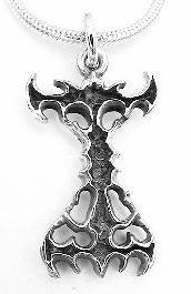 GOTHIC Letter Initial I Sterling Silver Charm Pendant - Silver Insanity