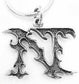 Gothic Letter Initial N Sterling Silver Charm Pendant - Silver Insanity