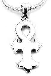 True Sterling Silver Vampires Blood Cross ANKH Charm Pendant - Silver Insanity