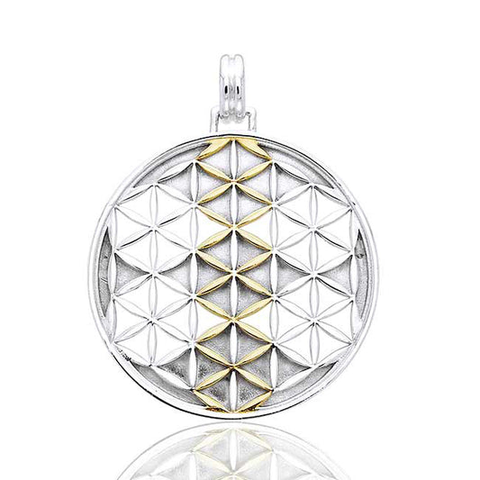 Mandala Flower of Life Amulet Sterling Silver Pendant - Sacred Geometry - Silver Insanity