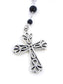 Sterling Silver and Black Onyx Catholic Rosary Prayer Beads / Cross Necklace - Silver Insanity
