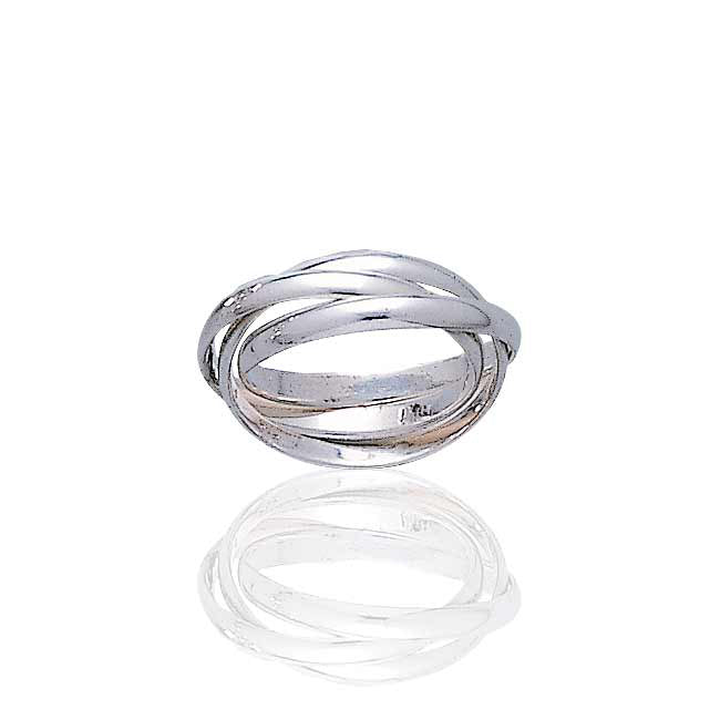 Sterling Silver 3-Band Russian Wedding Ring - Silver Insanity
