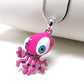 Cthulhu's Super Cute Cousin - Pink Octopus Pendant 17" Necklace - Silver Insanity