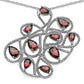 Garnet Gemstone Sterling Silver Pendant 18" Necklace - Silver Insanity