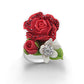 Bouquet of Roses - Japanese Clay Flower Sterling Silver Ring - Silver Insanity