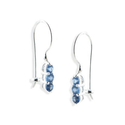 Small Genuine Tanzanite Sterling Silver Hook Earrings - Silver Insanity