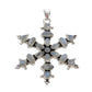 Huge Stunning Sterling Silver Genuine Rainbow Moonstone Snowflake Pendant - Silver Insanity