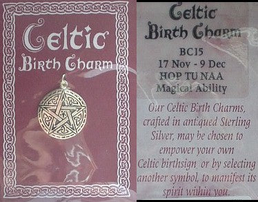 Hop Tu Naa Sterling Silver Celtic Birth Charm Pendant November 17 - December 9 - Silver Insanity