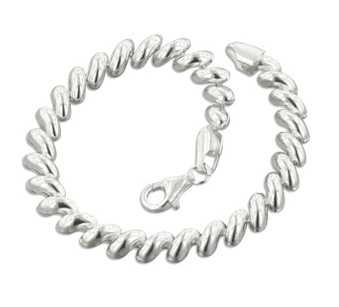 6mm Italian Sterling Silver San Marco 7" Chain Bracelet - Silver Insanity