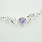Sterling Silver Amethyst Heart Prom or Bridal Necklace - Silver Insanity