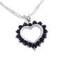 Genuine Midnight Sapphire Heart Pendant with 18" Chain Sterling Silver Necklace - Silver Insanity