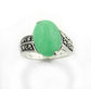 Green Jade Marcasite Sterling Silver Band Ring - Silver Insanity