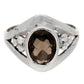Smoky Quartz Faceted Oval 7x9mm Gemstone Sterling Silver Ring - Silver Insanity