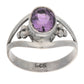 Amethyst Faceted Oval 7x9mm Genuine Gemstone Sterling Silver Ring - Silver Insanity